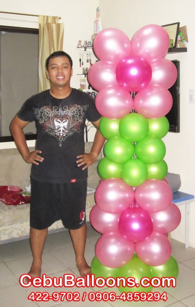 6ft Balloon Column - Floral Pink