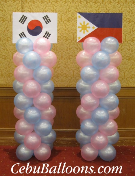 Balloon Columns with Customized Styro Topper