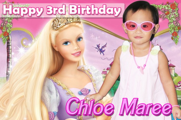 Chloe Maree's 3rd Birthday (Barbie Theme Tarp)