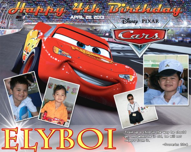 Elyboi's 4th Birthday Cars Design