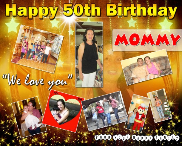 Golden 50th Birthday Celebration Tarp Design