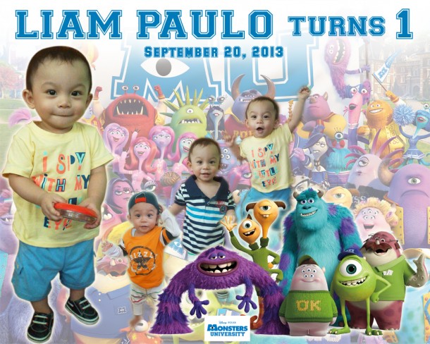 Liam Paulo turns 1 (Monsters University Tarpaulin)