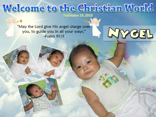 Nygel's Christening Tarpaulin Design
