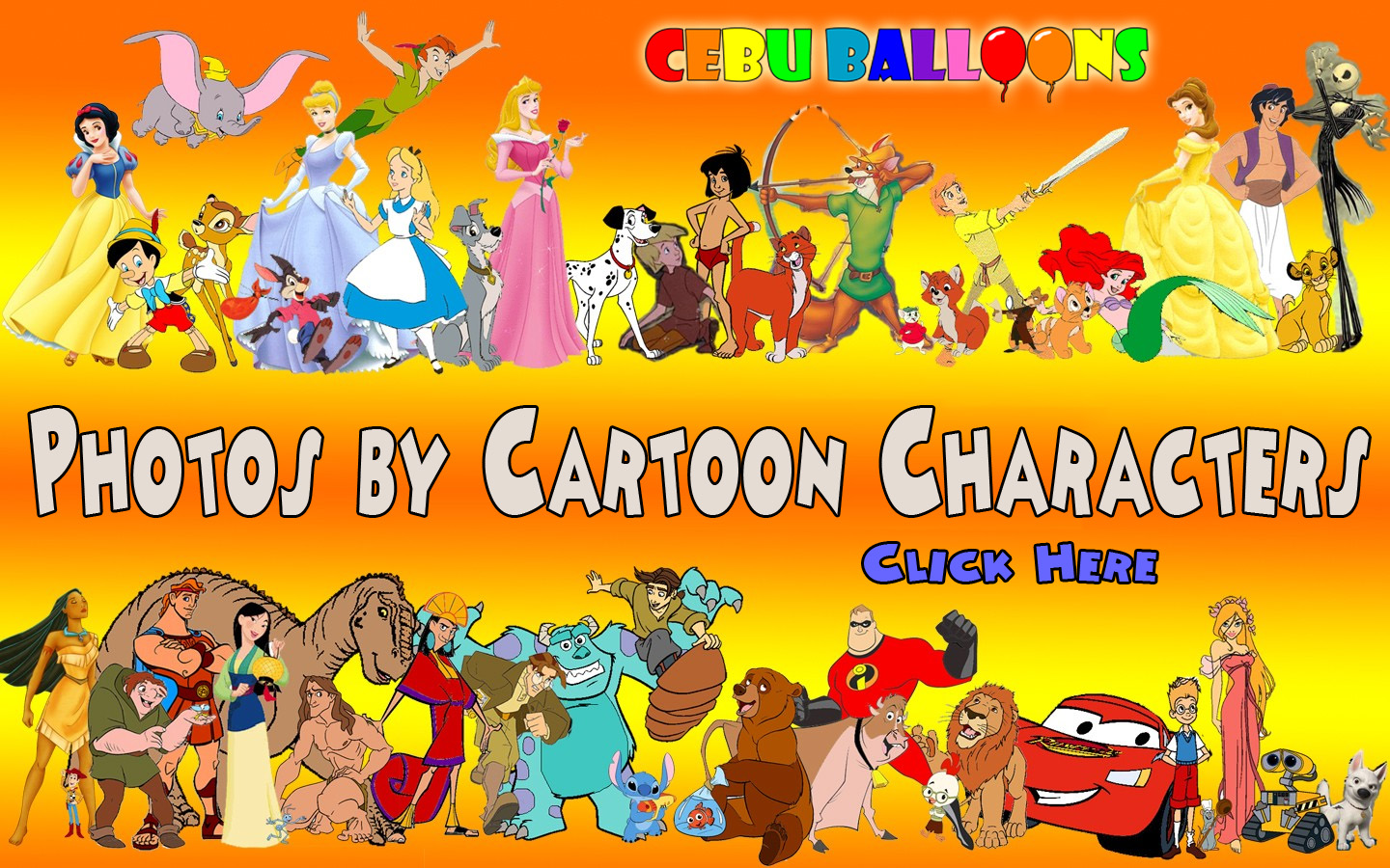 Photos by Cartoon Characters | Cebu Balloons and Party Supplies
