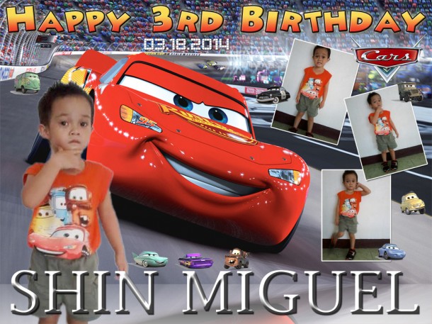 Shin Miguel's Cars Theme Tarpaulin
