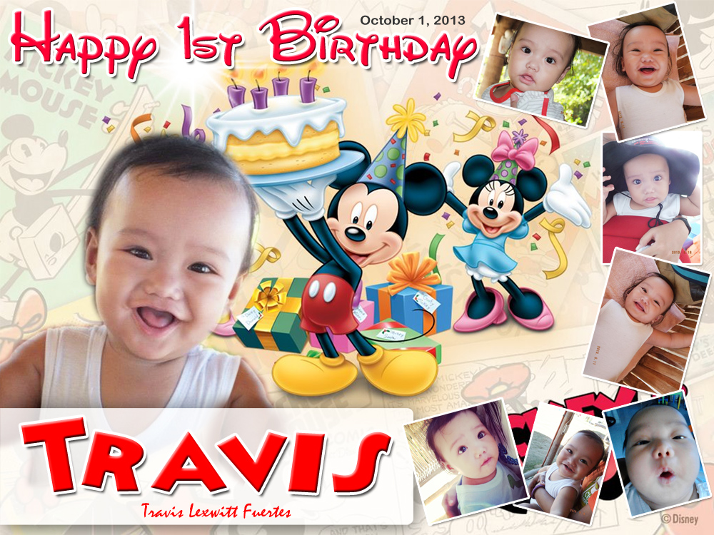 Travis Mickey Mouse Theme Birthday Tarpaulin Cebu Balloons And Party 