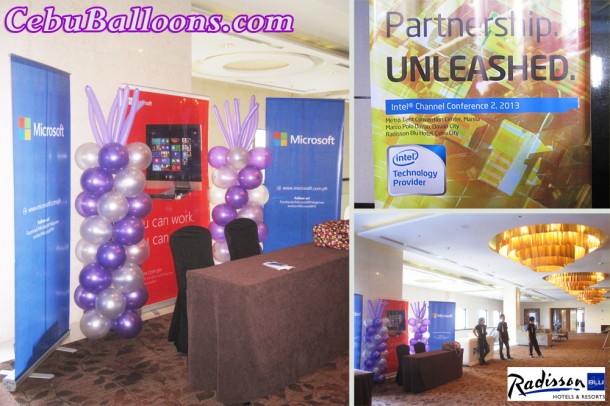 Balloon Columns for Microsoft's Registration Booth at Radisson Blu Hotel Cebu
