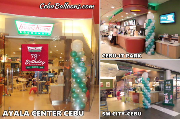 Balloons in all Krispy Kreme Branches in Cebu for 78th Birthday