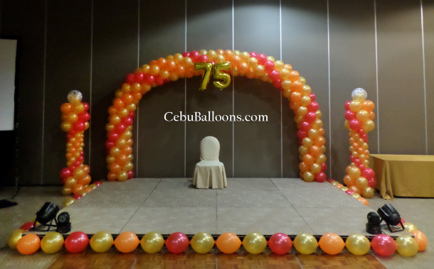 Beautiful stage decorations using Balloons for Dax Grafix at City Sports Club