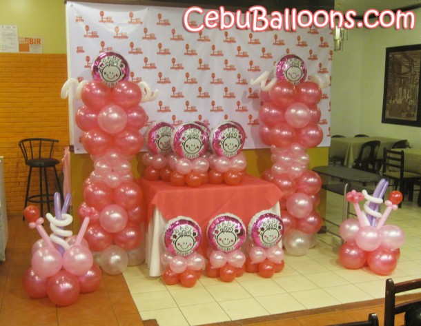 Baby Girl Christening Balloon Decoration at Merillas Resto