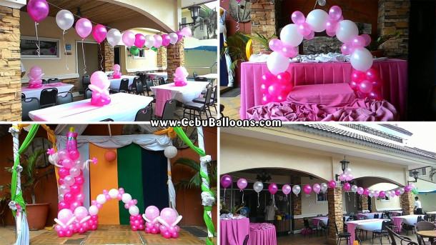 Balloon Decoration for a Christening at Crown Regency Mactan (Pool Side)