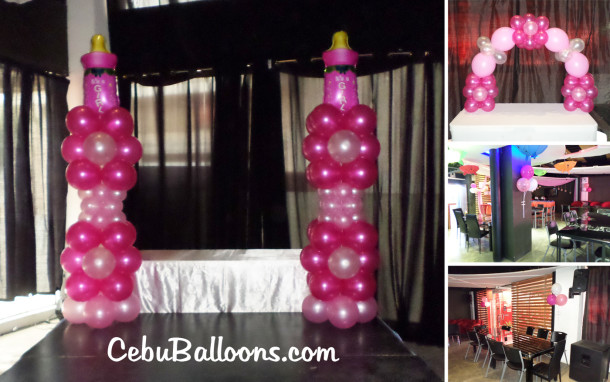 Balloon Decoration for a Girl's Christening Party at URL Resto Lounge