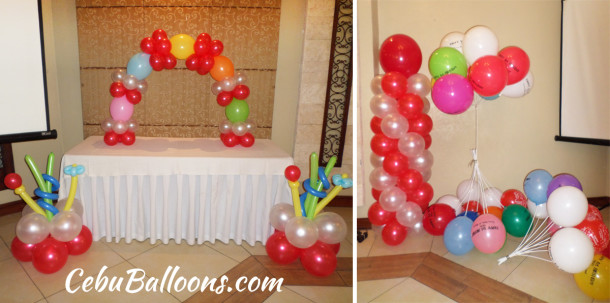 Balloon Designs (Dominant Red & White) at Montebello Villa Hotel Mercedes Room