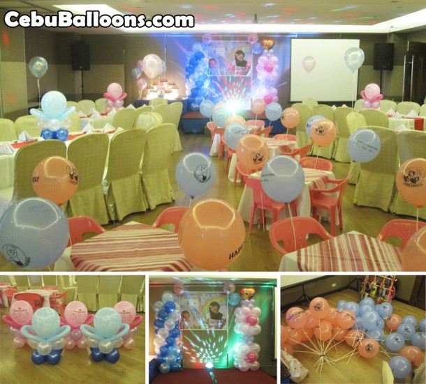 Balloon Setup for Christening-Birthday Double-Celebration at Castle Peak Hotel