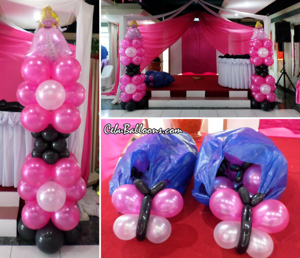 Barbie Balloon Pillars and Butterflies at Metro Park Hotel Restaurant