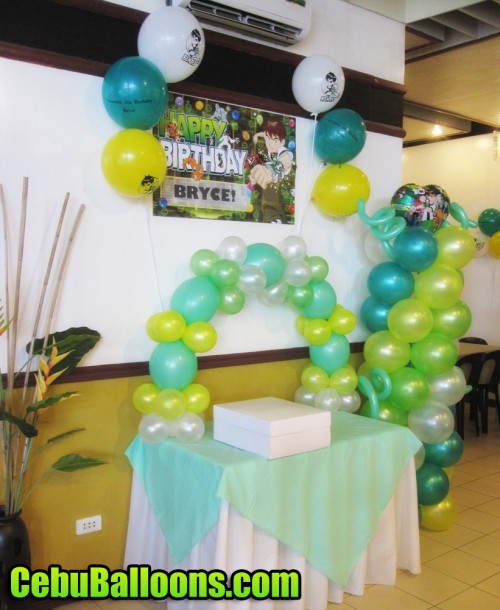 Ben 10 Cake Arch and Balloon Pillar at Merillas Restaurant