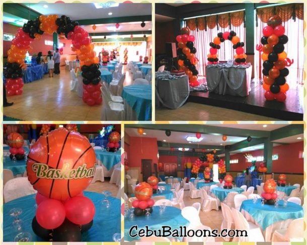 Black, Orange and Red for a Basketball Party