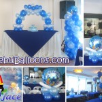 Boy Baptism Party Balloon Arrangement at Golden Peak Hotel