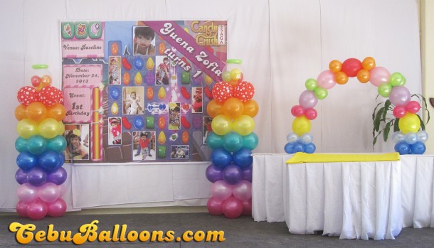 Candy Crush Columns, Cake Arch & Tarpaulin