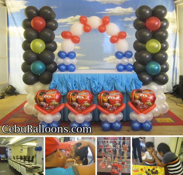 Cars Balloon Decoration with Face-painters at Aicila Suites