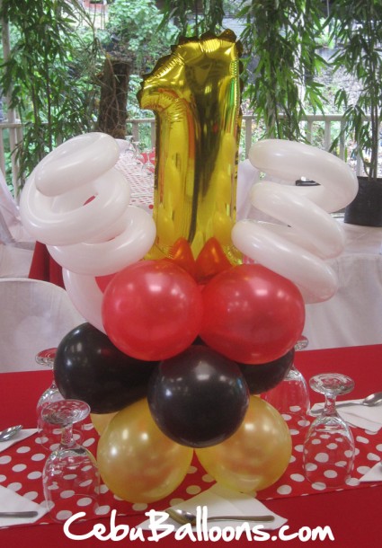 Centerpiece with Number Foil Balloon