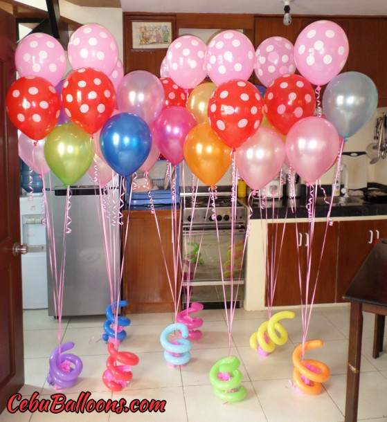 Centerpieces using Flying Balloons for a Debut at Allure Hotel