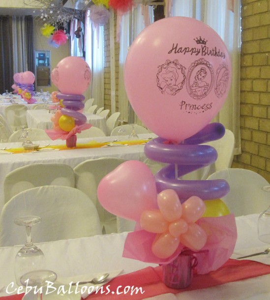 Centerpieces with Princess Print at TLC