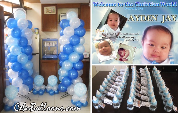 Christening Balloon Arrangement Package & Giveaways