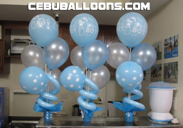 Christening Balloon Centerpieces (Light Blue)