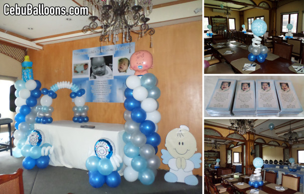 Christening Balloon Decor Project with Personalized Ref Magnets at Pino Restaurant