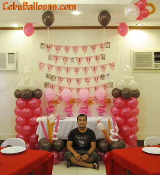 Christening Balloon Decoration & Buntings at AA's Barbeque Pusok