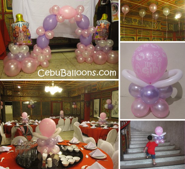 Christening Balloon Decoration (Girl) at White Gold House