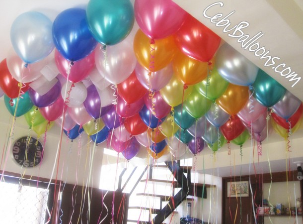 Colorful Flying Metallic Balloons
