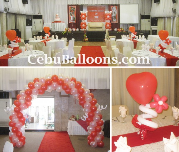 Debut (Red & White Theme) Decoration Package at Montebello