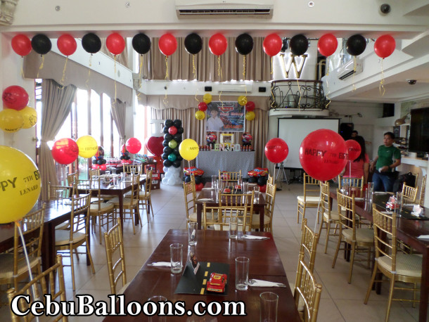 Disney Cars Balloon Decors with Tarp, Standee, Clown Host and Party Supplies at Wellcome Hotel