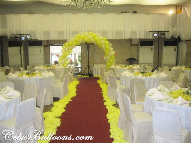 Entrance Arch (Yellow & White) for Wedding at Montebello Villa Hotel