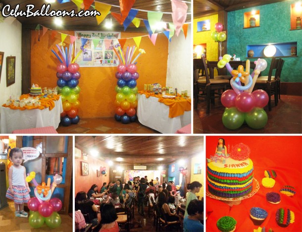 Fiesta Theme Balloon Decoration at Mooon Cafe Guadalupe