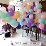 Flying Balloons Centerpieces for a Girl’s Disney Up Theme
