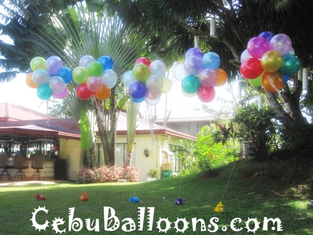 Flying Balloons in Sets at Montebello Garden