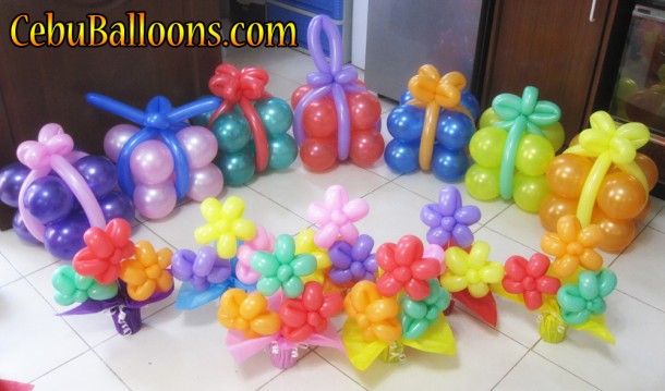 Rainbow Gift & Flower Centerpieces