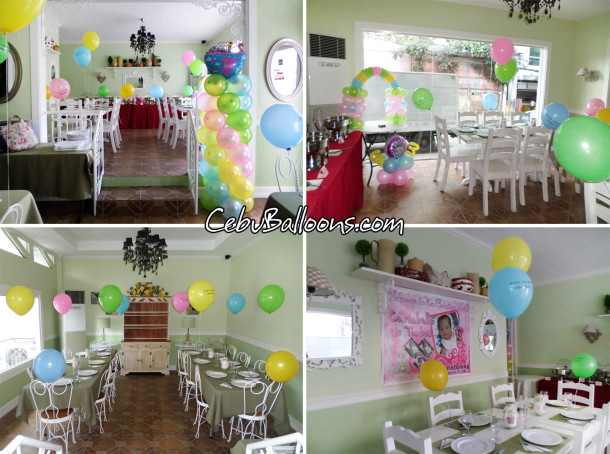 Girl Christening using Neon Balloons at Simply J's Restaurant