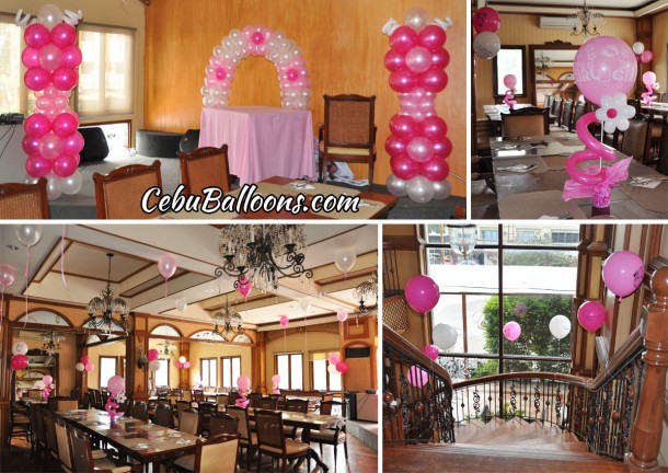 Girl's Christening Balloon Decoration at Pino Restaurant