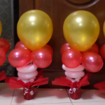 Gold, Red, White – Balloon Centerpieces for Ironman Birthday