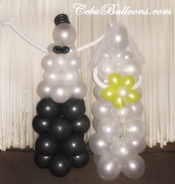 Groom & Bride Balloon Pillars