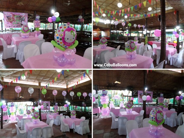 Hello Kitty Balloon Decoration at Family Farm Grill Lapulapu