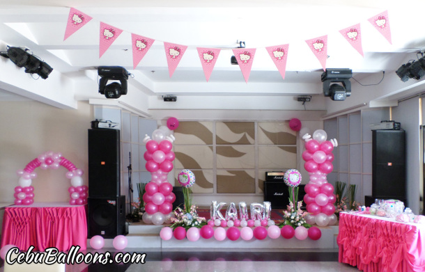 Hello Kitty Balloon Decors for Kairi's 1st Birthday at Aicila Suites