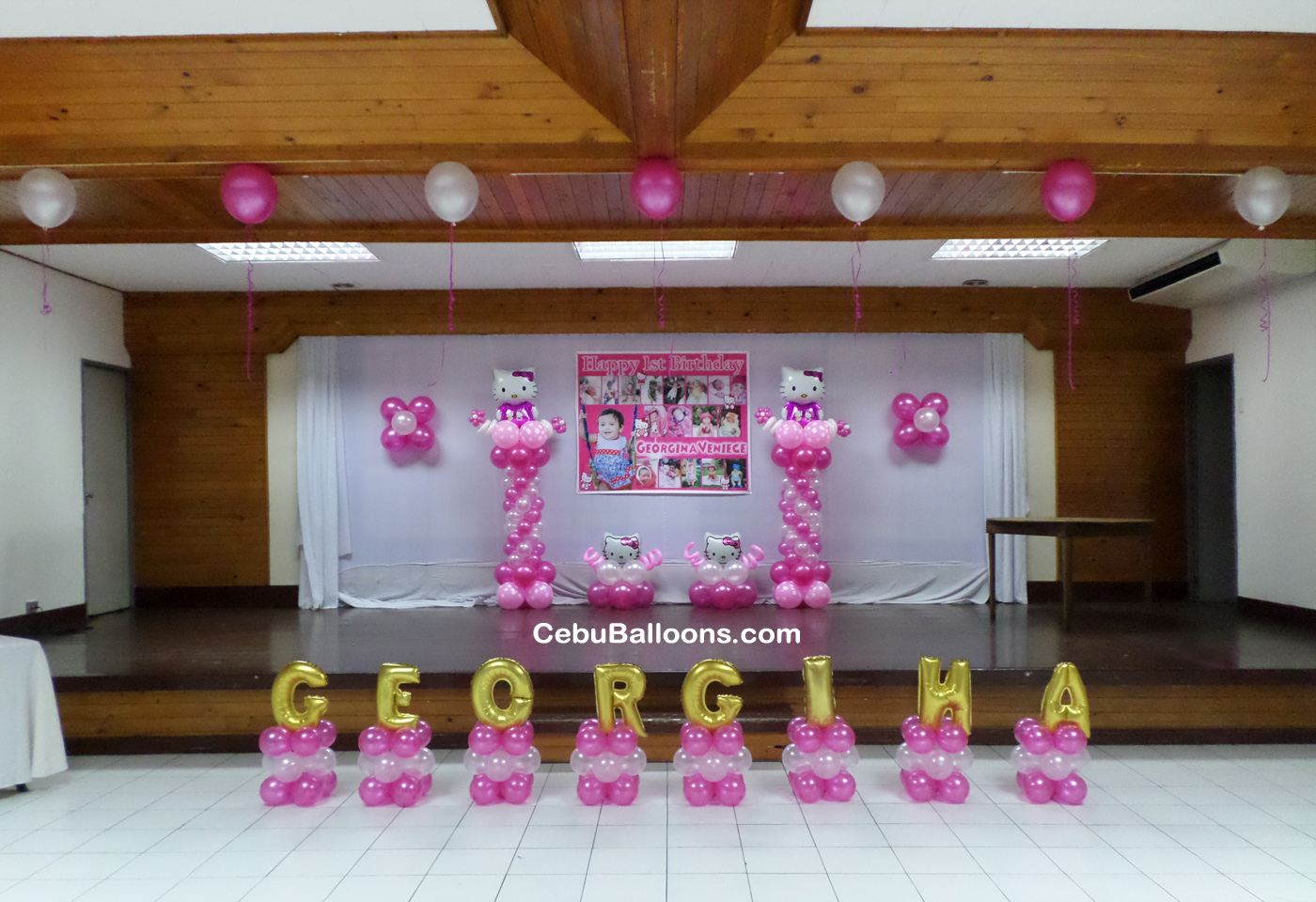 Hello Kitty Balloon Decoration For Jeca S 2nd Birthday At Blue