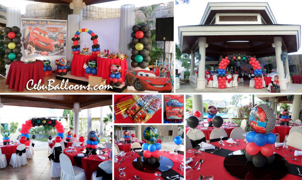Lightning McQueen Complete Birthday Party Package at Waterfront Pool Gazebo