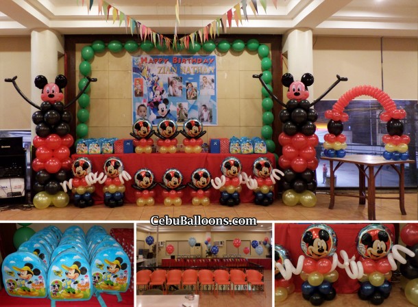Mickey Mouse Balloon Decor, Loot Bags, Photobooth, etc at Sugbahan Restaurant