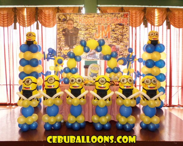 Minions Balloon Decoration (JM's 10th Birthday) at Hannah's Party Place